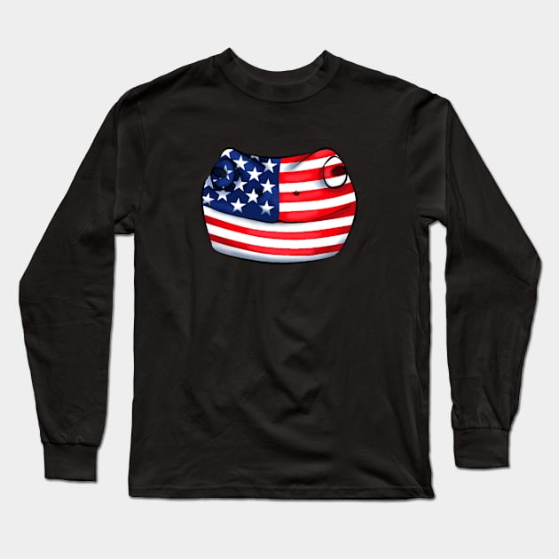 Kek Frog US Flag Long Sleeve T-Shirt by ArtRight